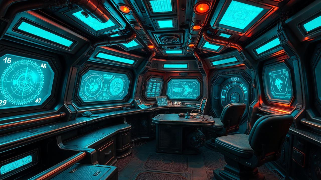 Concept art of a future captain's starship bridge